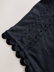 Navy Short Sleeve Bubble Hem T-Shirt - Image 8 of 8