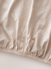 Neutral Short Sleeve Lace V-Neck Bubblehem 100% Cotton Top - Image 6 of 6