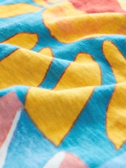 White/Lemon Short Sleeve Bubblehem 100% Cotton T-Shirt - Image 7 of 7