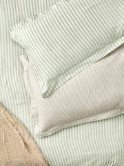 Yard Set of 2 Eucalyptus Hebden Melange Stripe 100% Cotton Pillowcases - Image 1 of 2