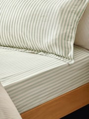 Yard Set of 2 Eucalyptus Hebden Melange Stripe 100% Cotton Pillowcases - Image 2 of 2