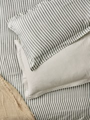 Yard Set of 2 Grey Hebden Melange Stripe 100% Cotton Pillowcases - Image 1 of 2