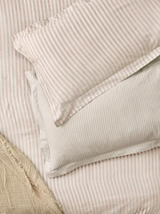 Yard Set of 2 Blush Hebden Melange Stripe 100% Cotton Pillowcases - Image 1 of 2