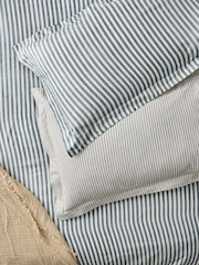 Yard Set of 2 Navy Hebden Melange Stripe 100% Cotton Pillowcases - Image 1 of 2
