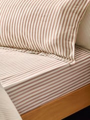Yard Set of 2 Pecan Hebden Melange Stripe 100% Cotton Pillowcases - Image 2 of 2