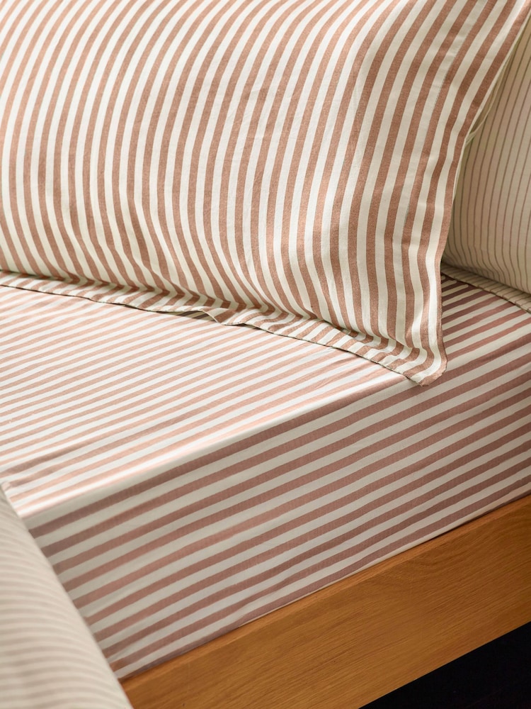 Yard Set of 2 Pecan Hebden Melange Stripe 100% Cotton Pillowcases - Image 2 of 2