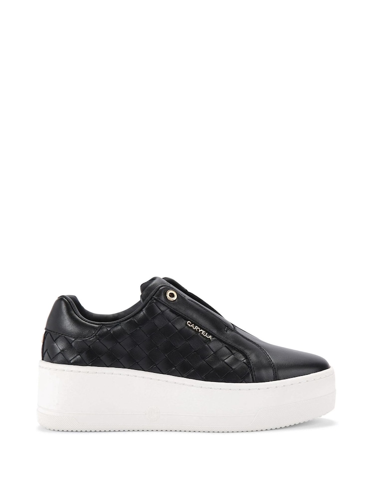 Carvela Connected Laceless Weave Black Trainers - Image 2 of 5