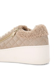 Carvela Connected Zip Faux Fur Fleece Trainers - Image 5 of 5
