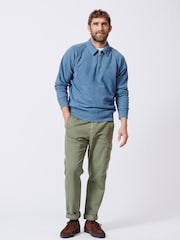 Aubin Navy Dunster Zip Neck 100% Cotton Sweatshirt - Image 3 of 6