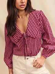 Nobodys Child Pink Birdie Long Sleeve Blouse - Image 3 of 4