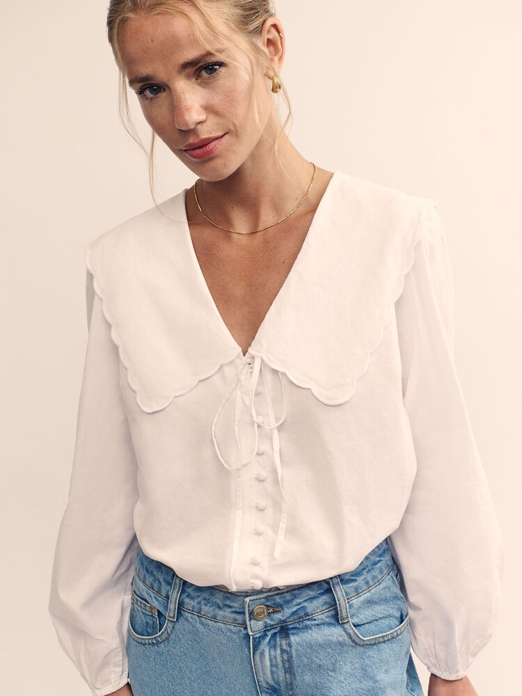 Nobodys Child White Birdie Long Sleeve Blouse - Image 1 of 4 Nobodys Child White Birdie Long Sleeve Blouse - Image 1 of 4