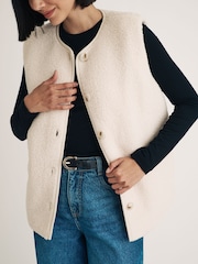 Nobodys Child Cream Button Front Teddy Waistcoat - Image 4 of 5