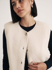 Nobodys Child Cream Button Front Teddy Waistcoat - Image 5 of 5