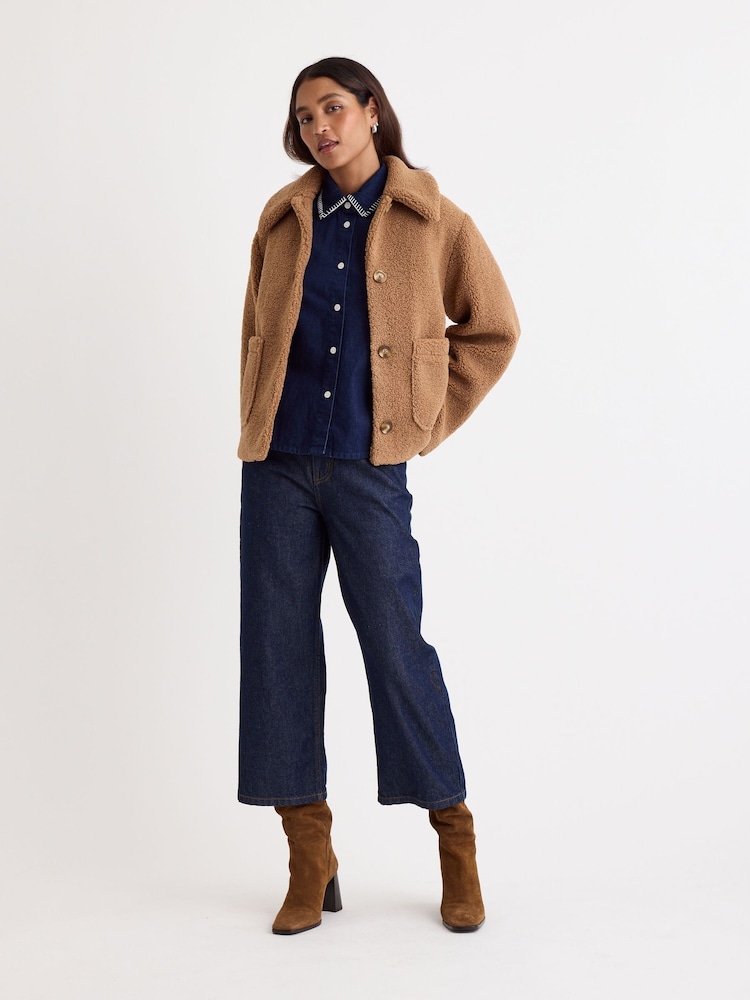 Nobodys Child Brown Collared Button Teddy Coat - Image 1 of 4