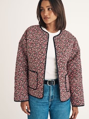Nobodys Child Black Quilted Jacket In Reversible Floral Print - Image 3 of 4