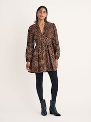 Nobodys Child Brown Leopard Print Starlight Mini Dress - Image 1 of 4