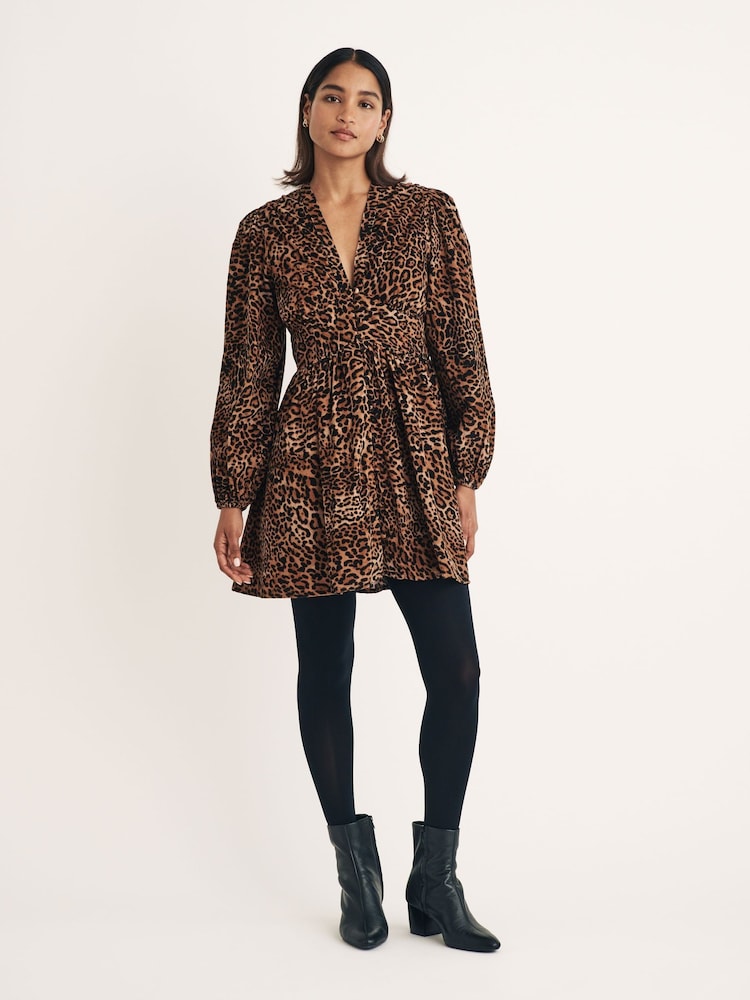Nobodys Child Brown Leopard Print Starlight Mini Dress - Image 1 of 4