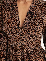 Nobodys Child Brown Leopard Print Starlight Mini Dress - Image 4 of 4