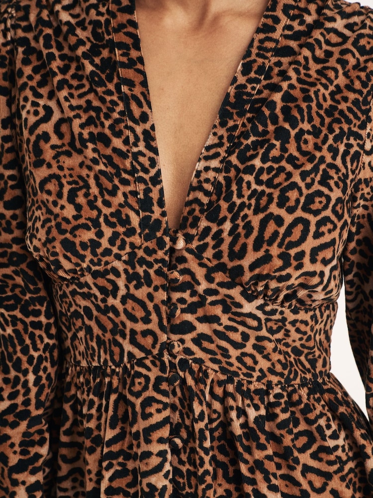 Nobodys Child Brown Leopard Print Starlight Mini Dress - Image 4 of 4