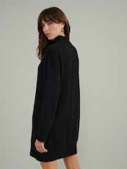 Nobodys Child Black Grown-On Neck Mini Plain Dress - Image 2 of 4