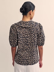 Nobodys Child Brown Emmie Animal Print 100% Organic Cotton Blouse - Image 2 of 4