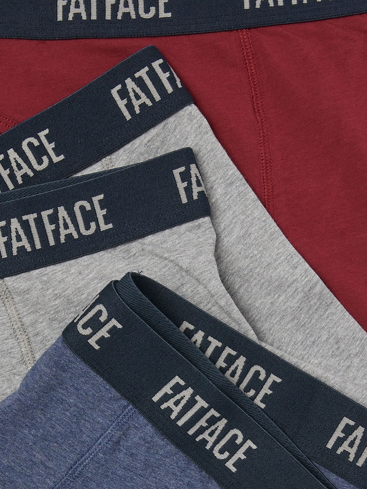 FatFace Blue/Grey/Red Classic Boxers 3 Pack - Image 2 of 2