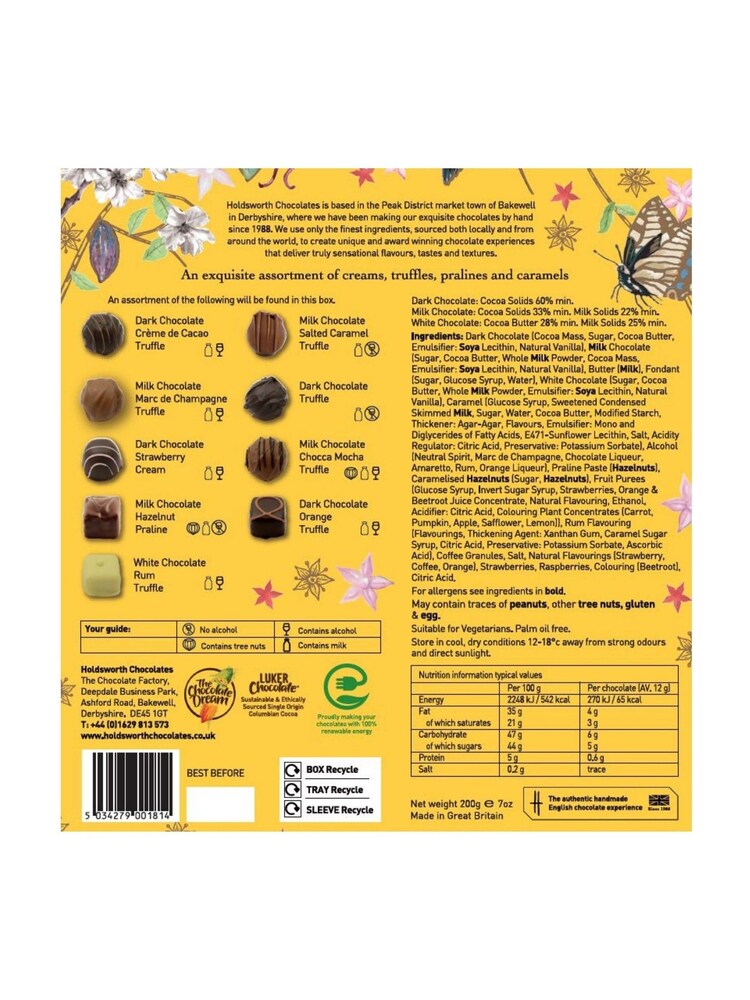 Holdsworth Happy Birthday (Large) Chocolates & Truffles Gift Box 200g - Image 4 of 4 Holdsworth Happy Birthday (Large) Chocolates & Truffles Gift Box 200g - Image 4 of 4