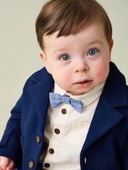JoJo Maman Bébé Navy Blue 4-Piece Shirt & Trousers Set With Blazer & Bow Tie - Image 2 of 11