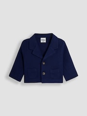 JoJo Maman Bébé Navy Blue 4-Piece Shirt & Trousers Set With Blazer & Bow Tie - Image 4 of 11