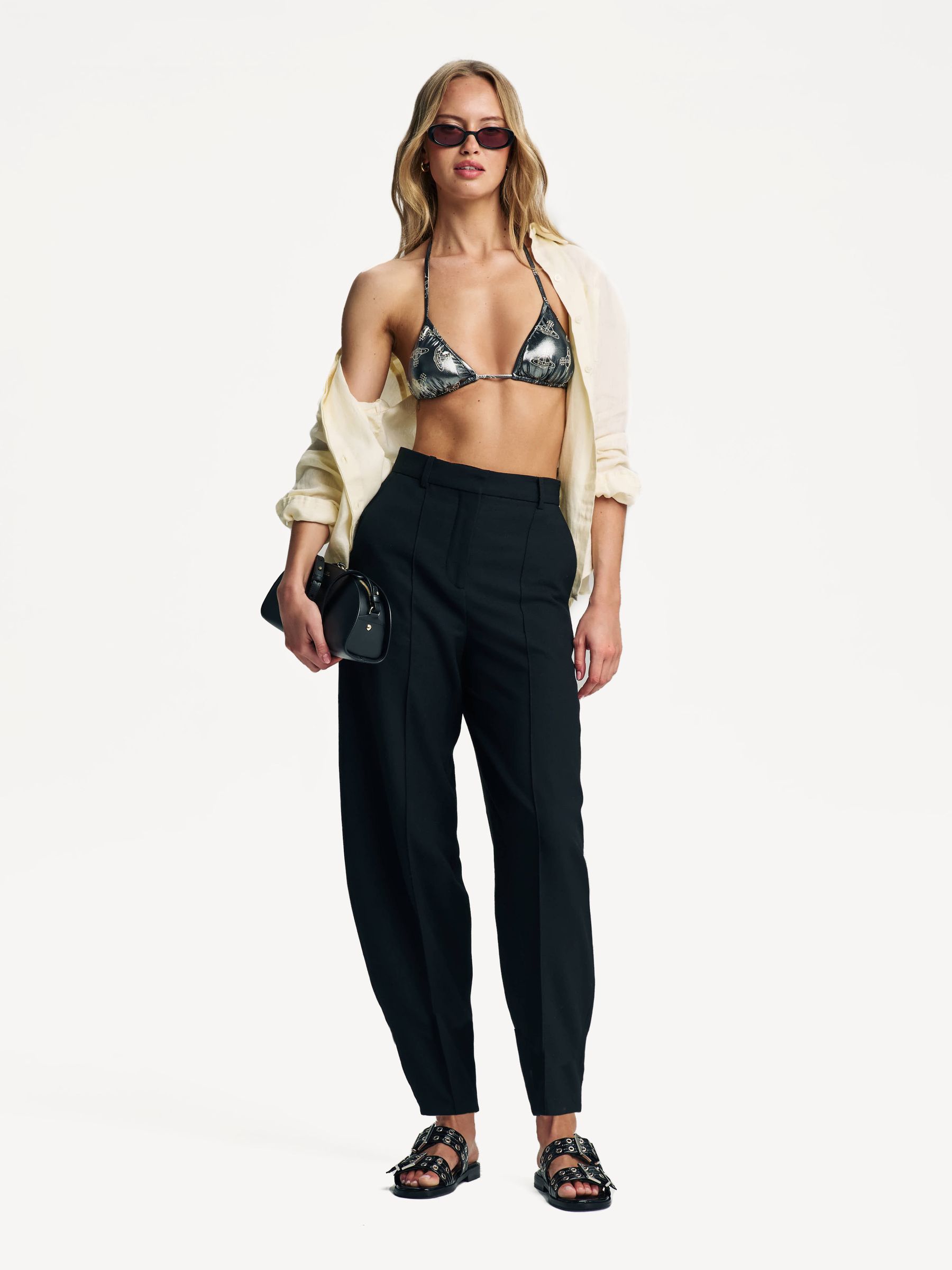 Buy Black Vivienne Westwood Anglo Orb Triangle Black Bikini from