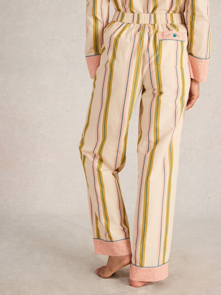 White Stuff Ivory Stripe Nina Pyjamas Bottoms - Image 2 of 6