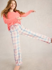 White Stuff Grey Multi Nina Organic Check Pyjama Bottoms - Image 3 of 6