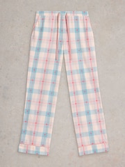 White Stuff Grey Multi Nina Organic Check Pyjama Bottoms - Image 5 of 6