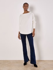 Apricot Cream Lace & Stud Arm Batwing Cream Jumper - Image 3 of 4