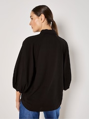Apricot Black Seam Detail Puff Sleeve Shirt - Image 3 of 5