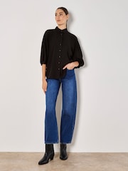 Apricot Black Seam Detail Puff Sleeve Shirt - Image 5 of 5