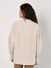 Apricot Natural Pearl & Diamond Mock Neck Jumper - Image 5 of 5
