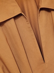 Reiss Rust Aubrey Cotton Pleated-Waist Midi Dress - Image 7 of 7