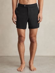 Reiss Black Sun Side-Adjuster Swim Shorts - Image 3 of 7