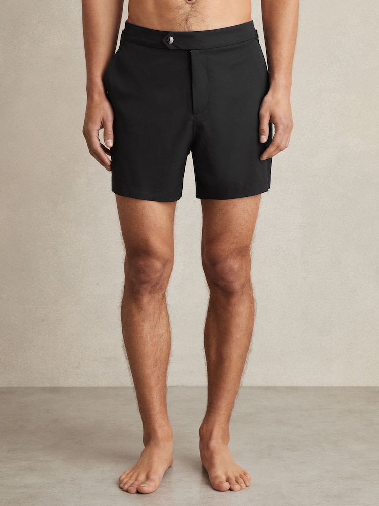 Reiss Black Sun Side-Adjuster Swim Shorts - Image 3 of 7