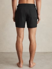 Reiss Black Sun Side-Adjuster Swim Shorts - Image 6 of 7