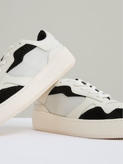 Reiss Black/White Ruth Leather And Mesh Platform Trainers - Image 5 of 5