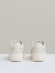 Reiss Taupe Ruth Leather And Mesh Platform Trainers - Image 4 of 5