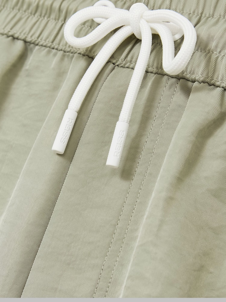 Reiss Pistachio/Off White Azure Piped Drawstring Swim Shorts - Image 6 of 6