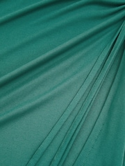 Reiss Green Rose Ruched Jersey Midi Dress - Image 6 of 6