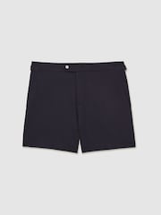 Reiss Navy/Blue Stripe Sol Stripe Side Adjuster Swim Shorts - Image 2 of 6