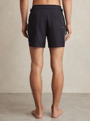Reiss Navy/Blue Stripe Sol Stripe Side Adjuster Swim Shorts - Image 4 of 6