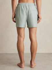 Reiss Pistachio Green Tito Drawstring Geometric Print Swim Shorts - Image 5 of 6