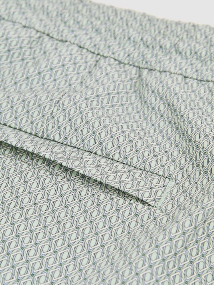 Reiss Pistachio Green Tito Drawstring Geometric Print Swim Shorts - Image 6 of 6