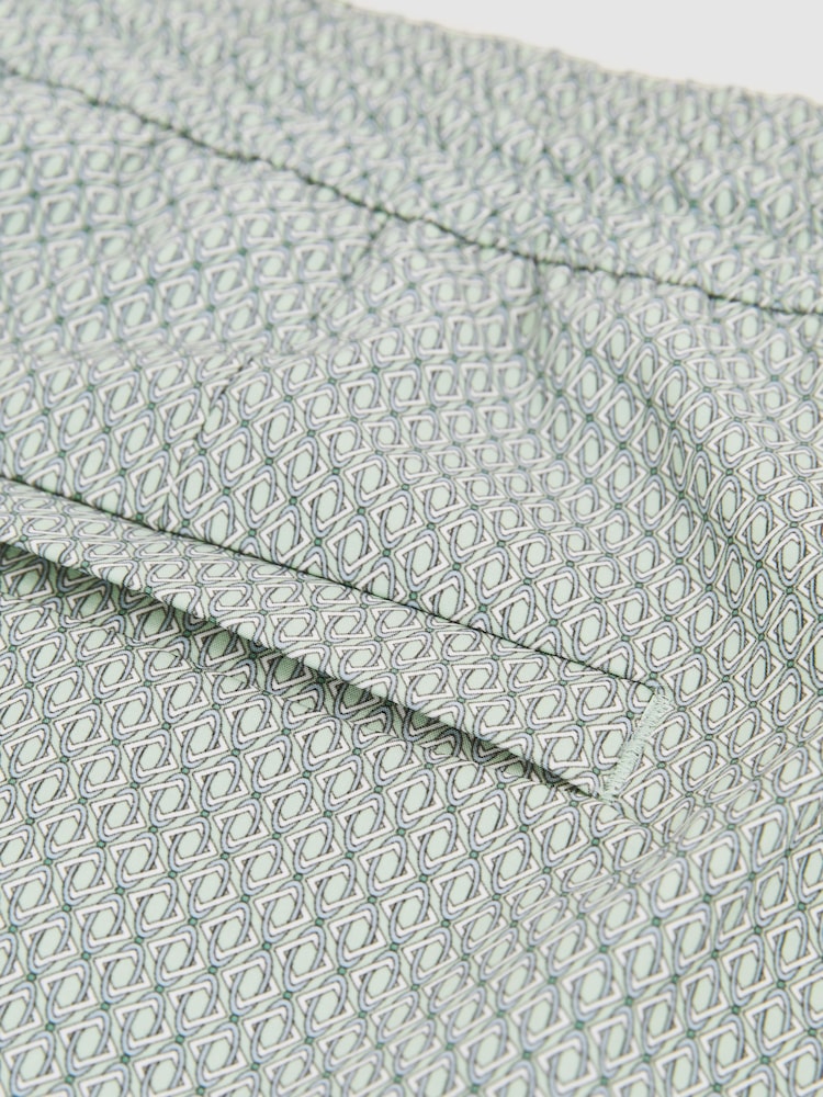 Reiss Pistachio Green Tito Drawstring Geometric Print Swim Shorts - Image 6 of 6 Reiss Pistachio Green Tito Drawstring Geometric Print Swim Shorts - Image 6 of 6